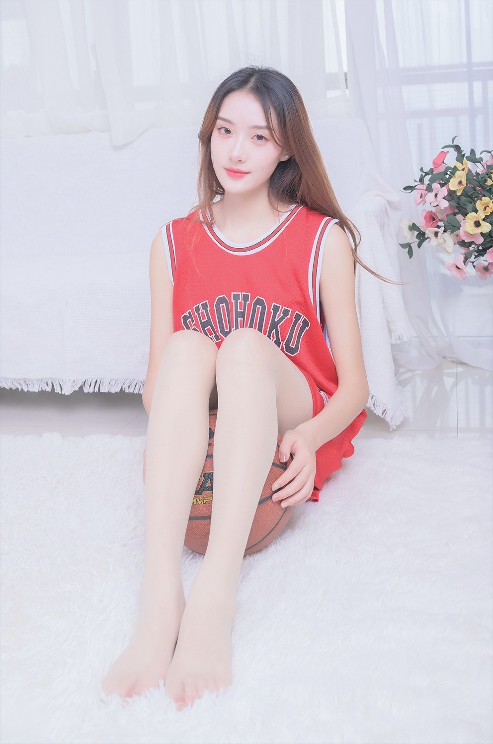 B007-在家穿丝袜陪你玩篮球